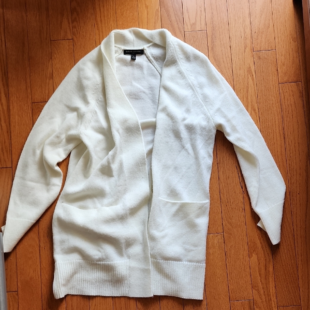 Banana Republic White Open Front Cardigan- Women's Size Small